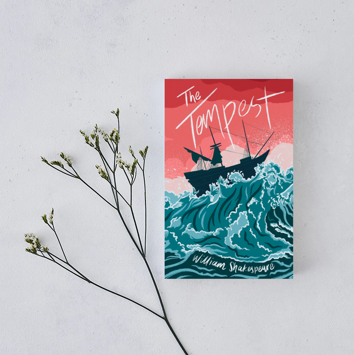 The Tempest by William Shakespeare. Bookishly Edition illustrated. Gifts for book lovers, bookworms, readers and bibliophiles. Classic Literature.