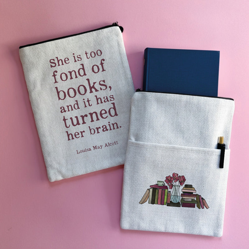 Louisa May Alcott Quote Book Sleeve | Classic Literature Reader Gift