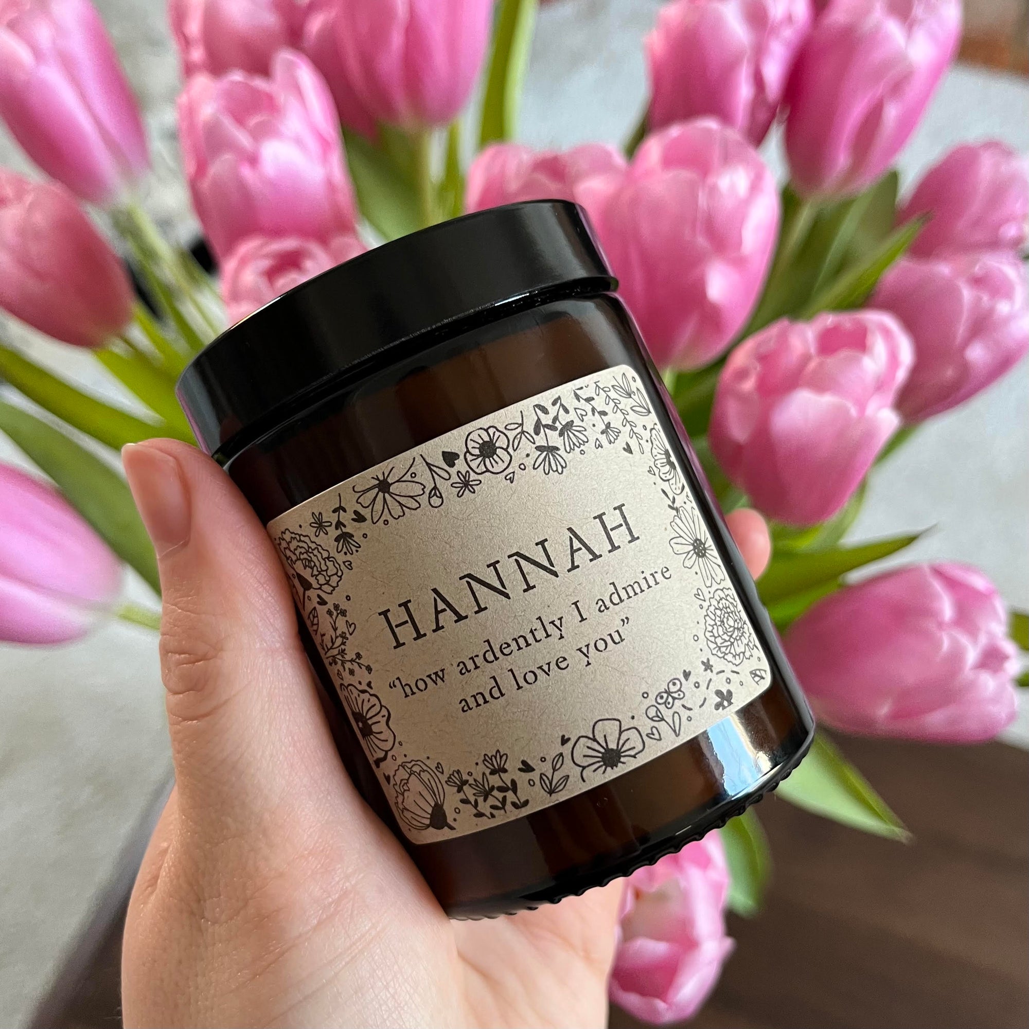 Personalised Romantic Vegan Candle | 50 Hour Burn Time