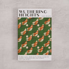 Bookishly edition of Wuthering Heights by Emily Brontë with a green patterned dust jacket and personalised message printed on the front cover.