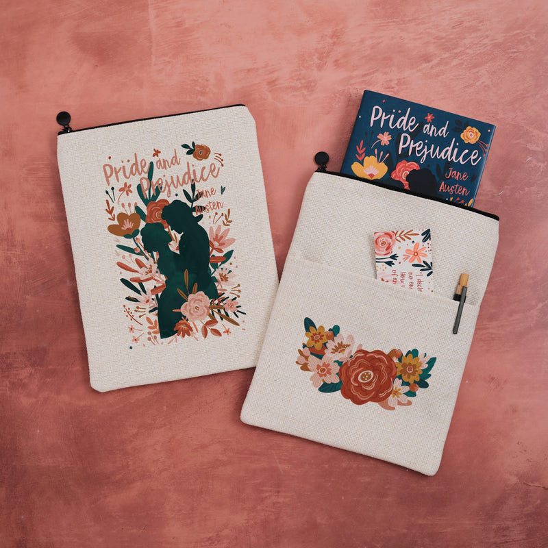 Pride and Prejudice Book Sleeve | Jane Austen Floral Reader Gift