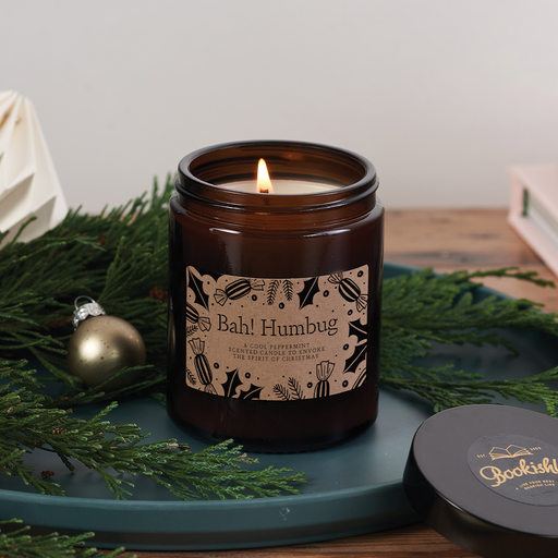 Christmas Candle. Funny Candle for Christmas. Christmas stocking idea. Secret Santa present. Bah Humbug candle. Charles Dickens. A Christmas Carol. Bookishly. Bookish candle.