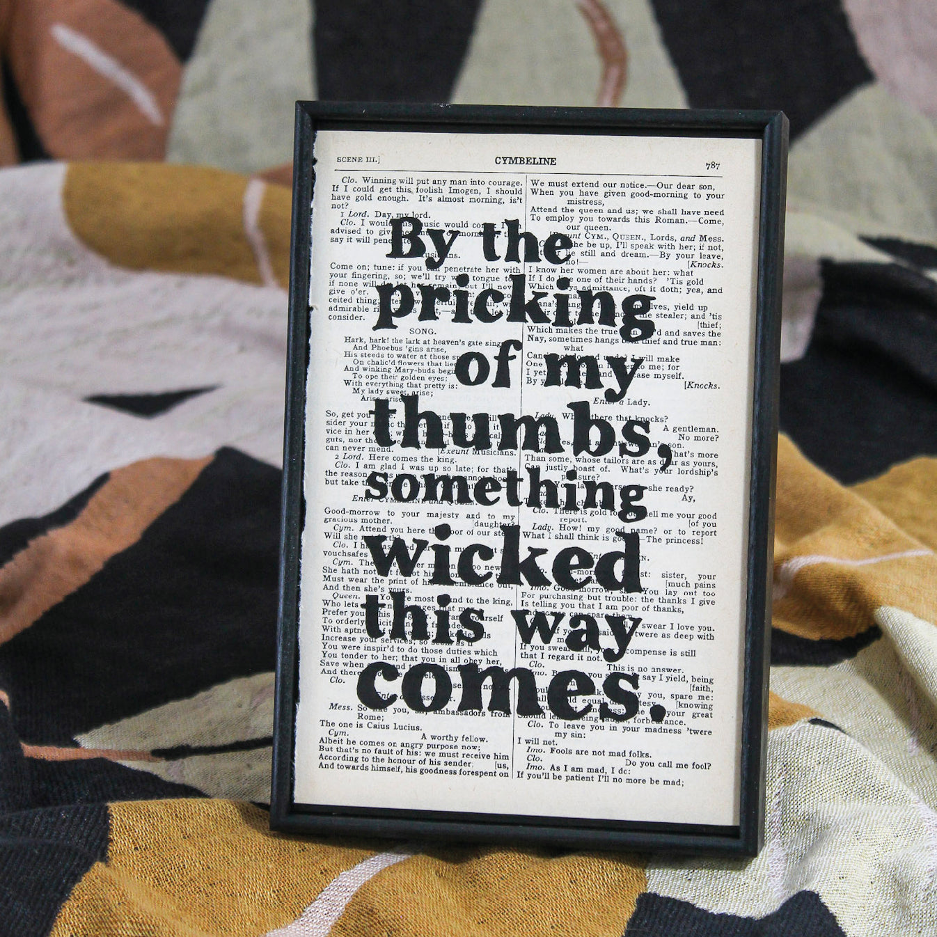 Framed Halloween book quote print included in the Bookishly boo basket gift box.
