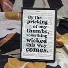 Framed Halloween book quote print included in the Bookishly boo basket gift box.