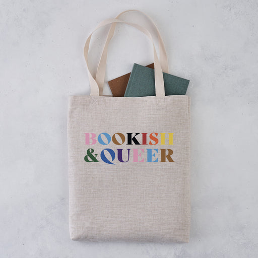LGBTQ Pride tote bag. Bookish and queer. Non-binary readers. Bookishly tote bag. Inspired by Booktok and Bookstagram. The bookish era edit. Perfect for book lovers, bookworms, readers and bibliophiles. Pride month accessories. Read Queer Authors. LGBTQ Support. LGBTQ Gifting. Independent Indie Bookstores. Queer Bookstores. Books for queer community.