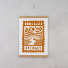 Book Build Bridges | Literary Activist Print | Readers Art