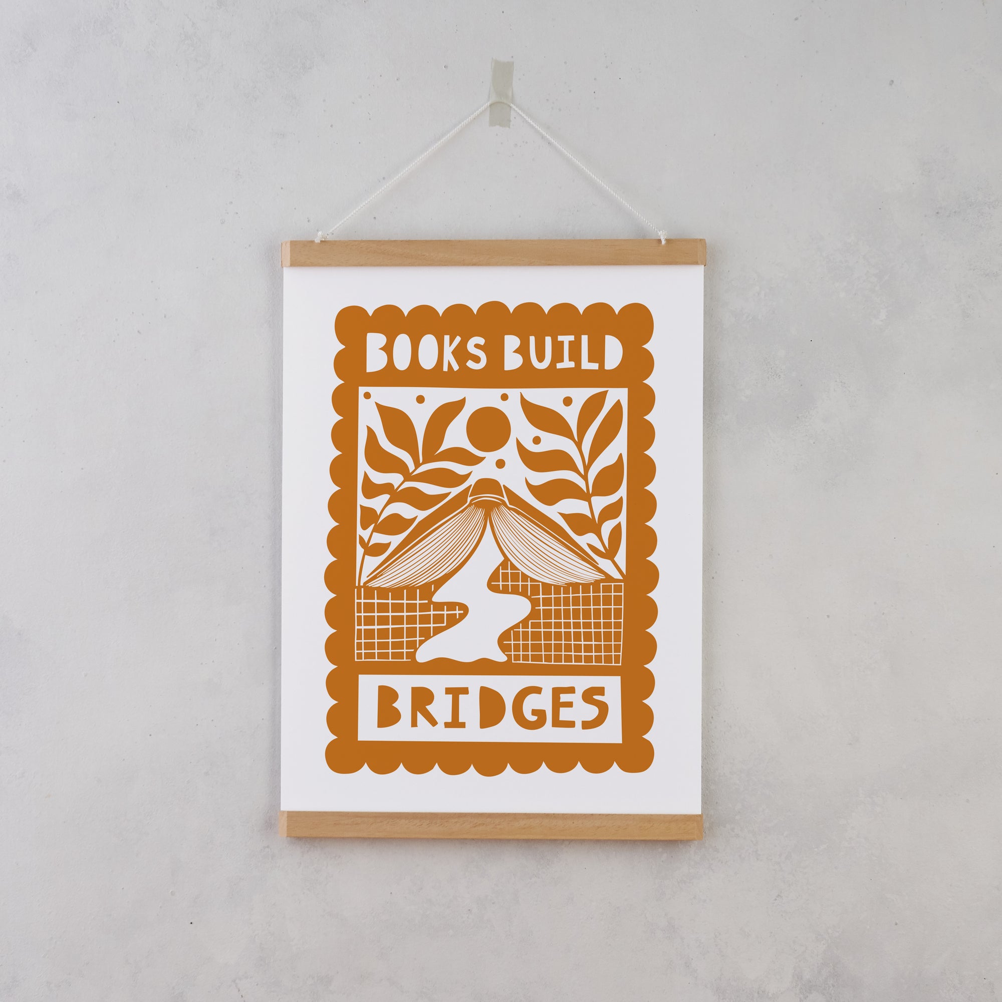 Book Build Bridges | Literary Activist Print | Readers Art