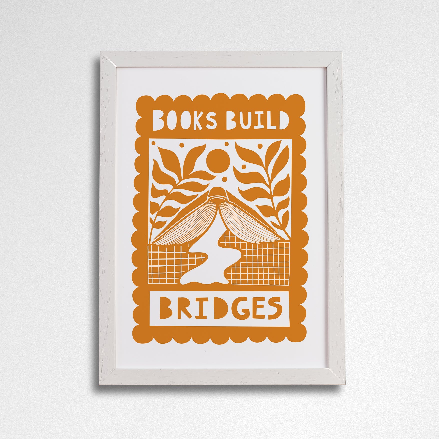 Book Build Bridges | Literary Activist Print | Readers Art