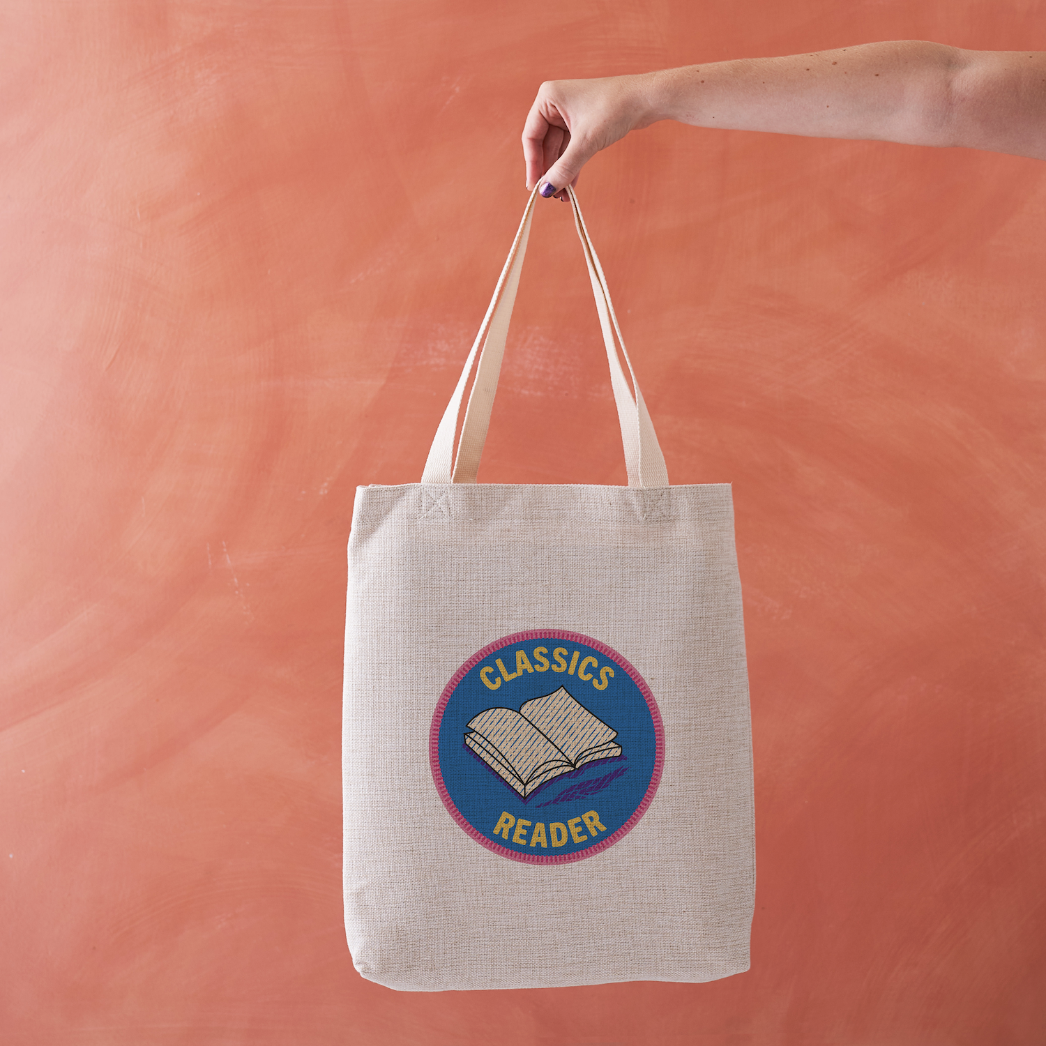 Classics Reader Tote Bag – Literary Merit Patch Design