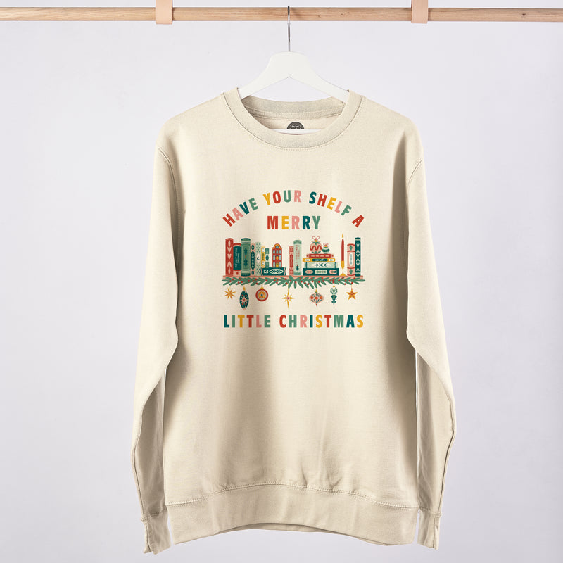 Bookish Christmas Jumper | Bookishly Bookshelf Sweatshirt