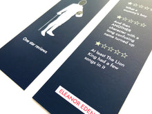 Funny Hamlet bookmark with one star review joke design

