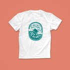 Join the Resistance Read T-shirt with hand-drawn activist-style illustration in green, featuring two hands passing a book and bold lettering

