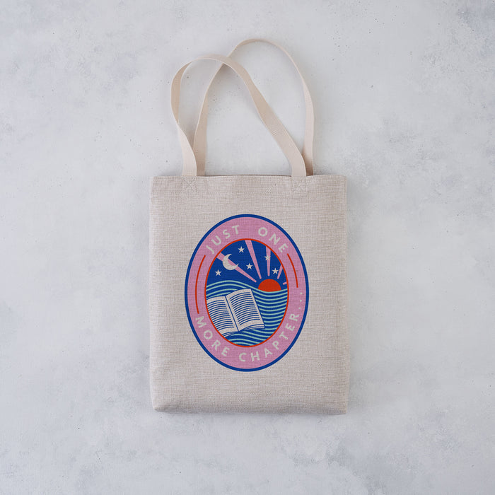 Just one more chapter. Bookishly tote bag. Inspired by Booktok and Bookstagram. The bookish era edit. Perfect for book lovers, bookworms, readers and bibliophiles.