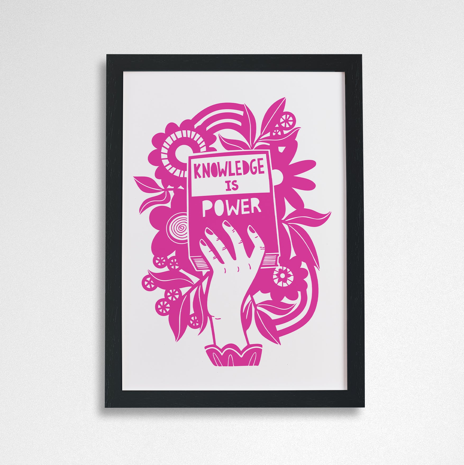 Knowledge is power. Literary activist wall art. Bookish prints for readers. Gift for readers, book lovers, bookworms, bibliophiles. Prints by Bookishly. The Power of reading. The joy of books. Educational art. Classroom Art.