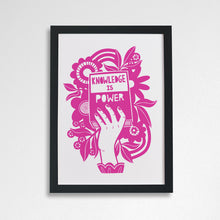 Knowledge is power. Literary activist wall art. Bookish prints for readers. Gift for readers, book lovers, bookworms, bibliophiles. Prints by Bookishly. The Power of reading. The joy of books. Educational art. Classroom Art.