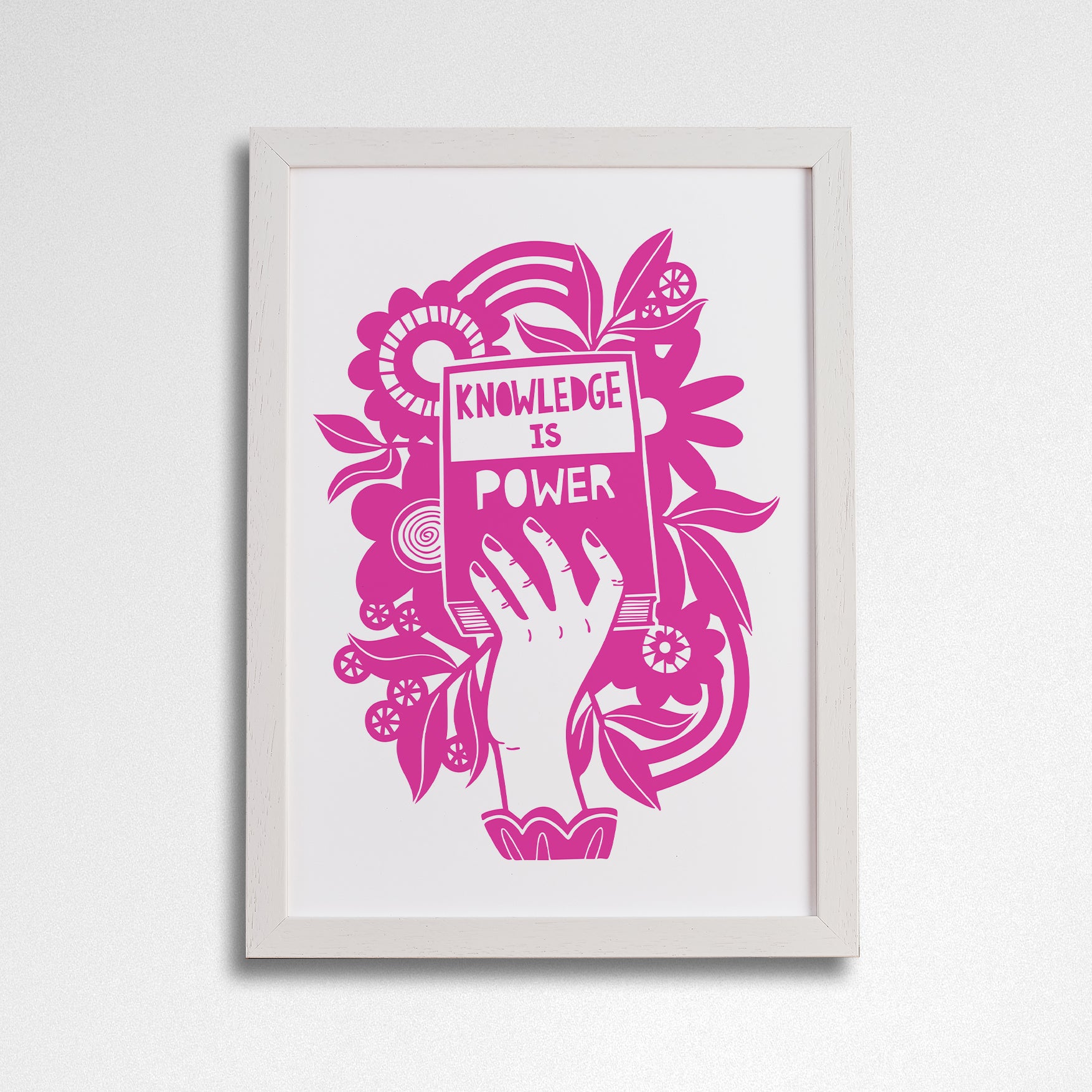 Knowledge is power. Literary activist wall art. Bookish prints for readers. Gift for readers, book lovers, bookworms, bibliophiles. Prints by Bookishly. The Power of reading. The joy of books. Educational art. Classroom Art.