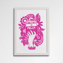 Knowledge is power. Literary activist wall art. Bookish prints for readers. Gift for readers, book lovers, bookworms, bibliophiles. Prints by Bookishly. The Power of reading. The joy of books. Educational art. Classroom Art.