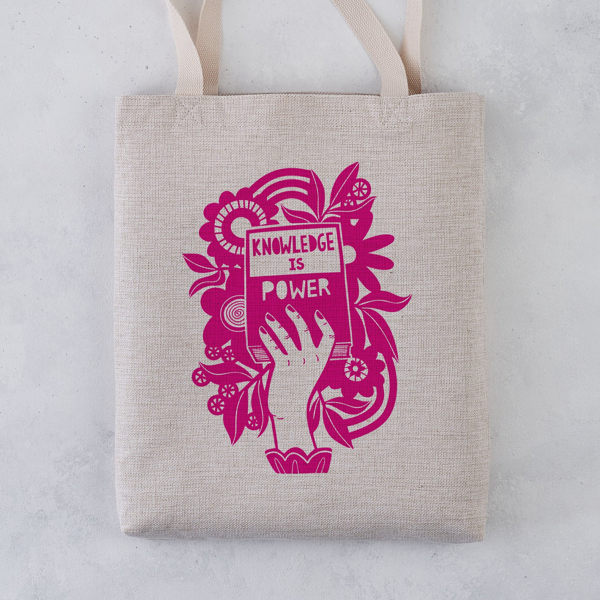 Knowledge is Power Literary Activist Tote Bag. Bookish graphic, Gifts for book lovers, bookworms, readers and bibliophiles. Bookish tote bag. High quality tote bag. Booktok. Bookstagram. Novel inspired accessories. Bookishly. Book bag. Canvas bag.