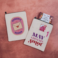 Double-sided book sleeve featuring “Romance Reader” on one side and “May Contain Smut” on the other.