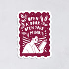 Open a book, open your mind, literary activist. Power of reading. Joy of Reading. Stickers for book lovers. The perfect gift for book lovers, bookworms, readers and bibliophiles. Bookish Stationery stickers. Sticker Bundle.