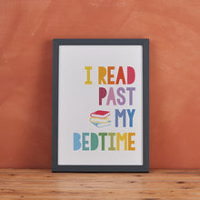 I Read Past My Bedtime Art Print – Colourful Book Lover Wall Art