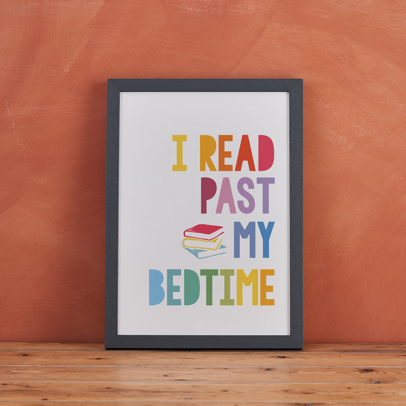 I Read Past My Bedtime Art Print – Colourful Book Lover Wall Art