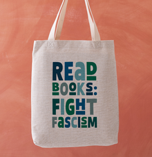 read books fight fascism tote bag book lover tote bag reading gift
