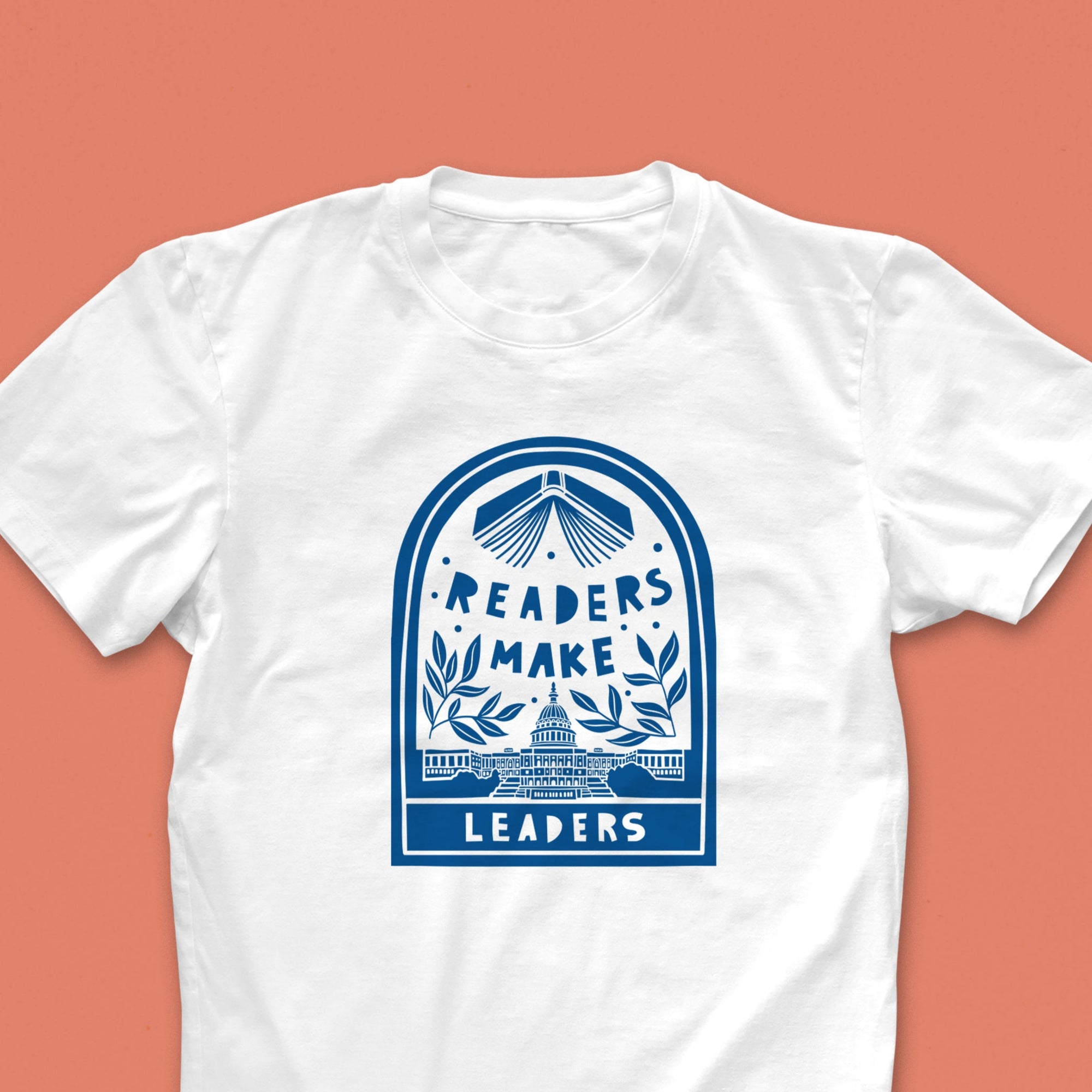Readers make leaders. Protesting. Human Rights. Literary Activist t-shirt. Clothing for book lover, bookworms, readers and bibliophiles. Educational clothing. Power of reading. Bookishly.