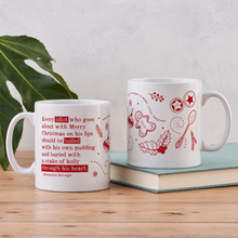 Scrooge Christmas Mug – Dickens Quote & Festive Illustrations