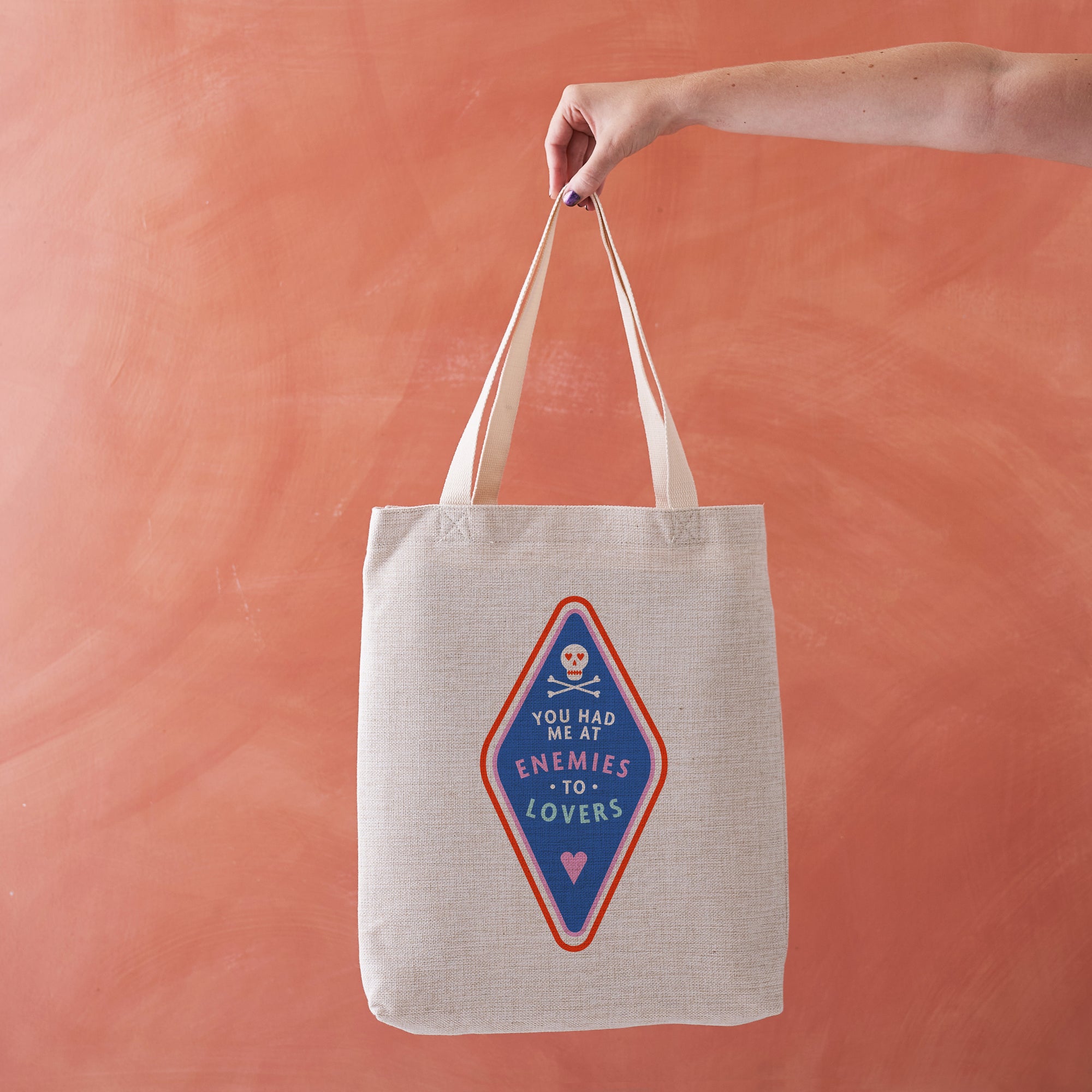 You had me at enemies to lovers. Literary Tropes. Bookishly tote bag. Inspired by Booktok and Bookstagram. The bookish era edit. Perfect for book lovers, bookworms, readers and bibliophiles.