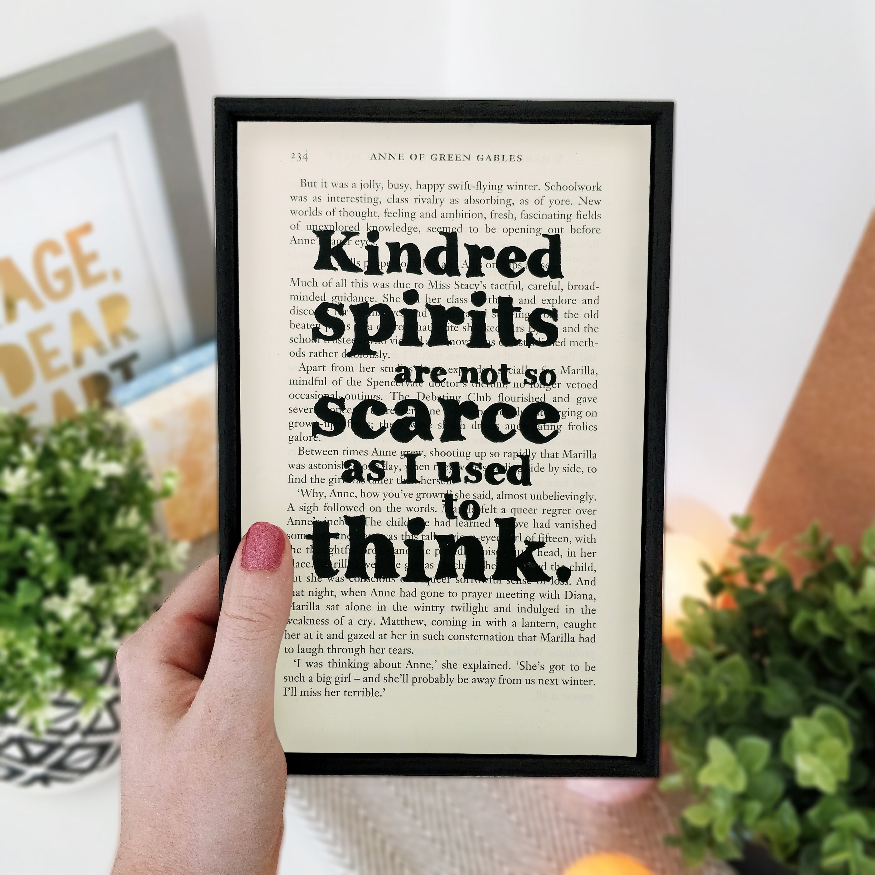 Kindred Spirits Quote Anne of Green Gables Book Page Print