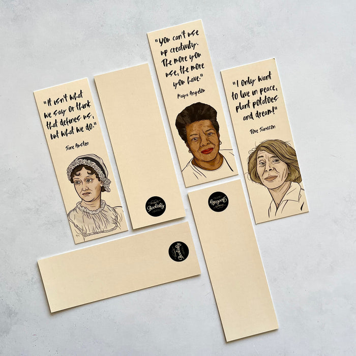 Classic Literature Author Bookmark. Set of 6. Vintage style bookmark. Author illustrations. Brand New Bookmark. Uplifting quotes. Motivating quotes. Bookish gifts. Bookish Quotes. perfect for book lovers, bookworms, readers and bibliophiles. Bookishly.