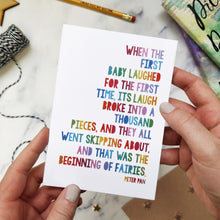 'Beginning Of Fairies' Peter Pan Rainbow New Baby Card