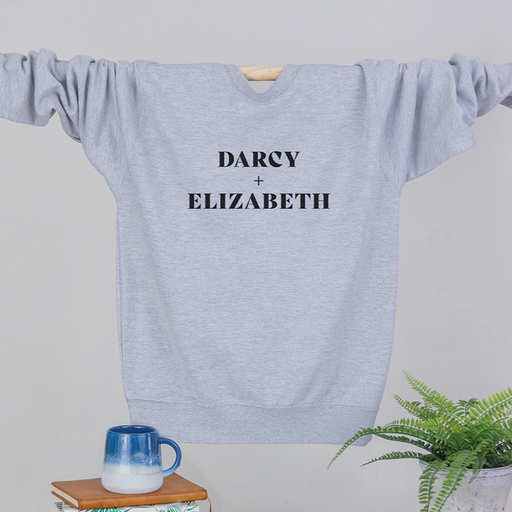 Darcy + Elizabeth Couples Literature Sweatshirt for bookish fans of Jane Austen's Pride and Prejudice