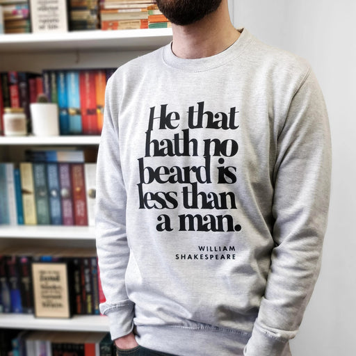 Gifts for beard lovers. William Shakespeare jumper. Gifts for him. 