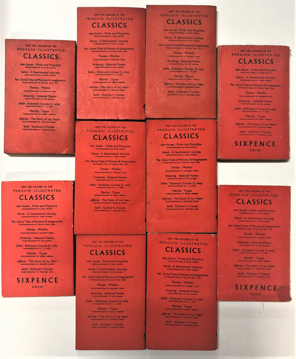Vintage Penguin Illustrated Classics, Rare Full Collection 10 Books 1938 1st Edition