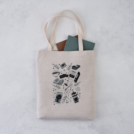 reader's favourite things book lover tote bag. Bookishly tote bag. Inspired by Booktok and Bookstagram. The bookish era edit. Perfect for book lovers, bookworms, readers and bibliophiles.