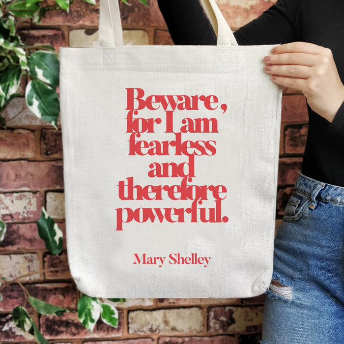 An empowering feminist line from Mary Shelley. Perfect gift for book lovers, bookworms, readers and bibliophiles. Inspiring readers to be independent and strong. Bookishly tote bag. Inspired by Booktok and Bookstagram. The bookish era edit.