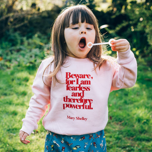Feminist Children's Sweatshirt “I Am Fearless” Mary Shelley Literary Clothing