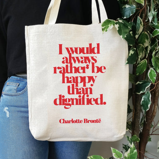 An empowering feminist line from Charlotte Bronte. Perfect gift for book lovers, bookworms, readers and bibliophiles. Inspiring readers to be independent and strong. Bookishly tote bag. Inspired by Booktok and Bookstagram.