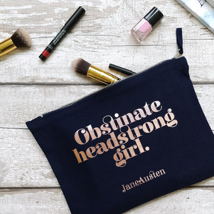Rose Gold "Obstinate Headstrong Girl" Large Makeup Bag
