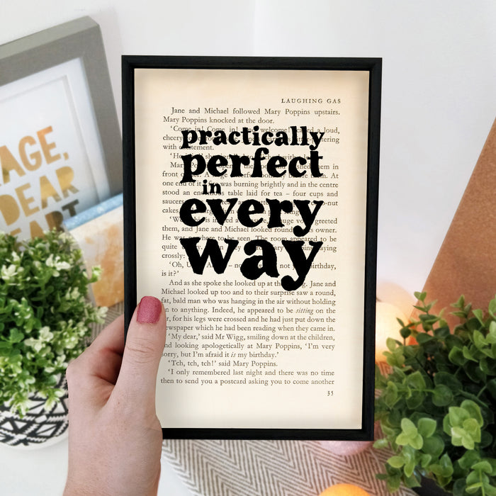 Mary Poppins print. Practically perfect in every way gifts. Home decor for readers. Perfect for book lovers, bookworms, bibliophiles and readers.