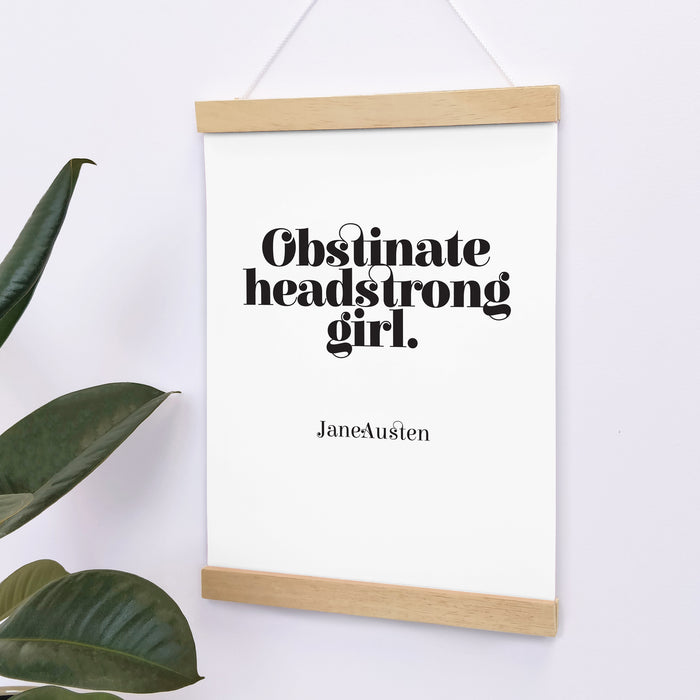 Empowering “Obstinate Headstrong Girl” Red Over Pink Art Poster