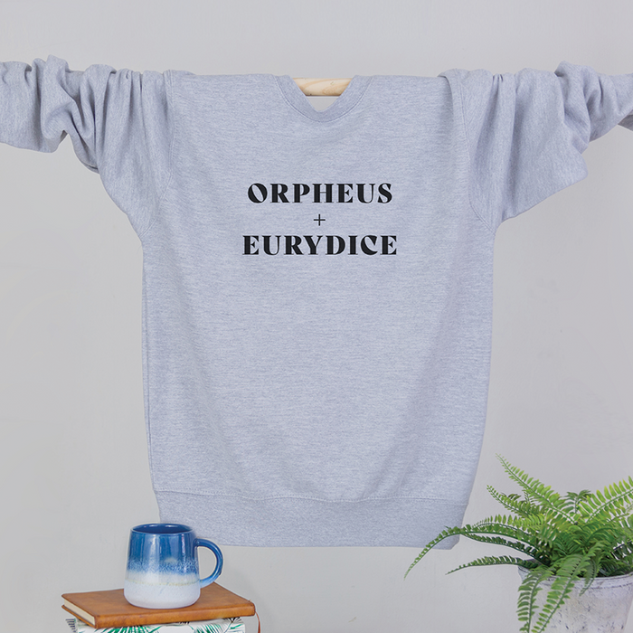 Orpheus + Eurydice Couples Literature Sweatshirt for bookish fans of Greek mythology.