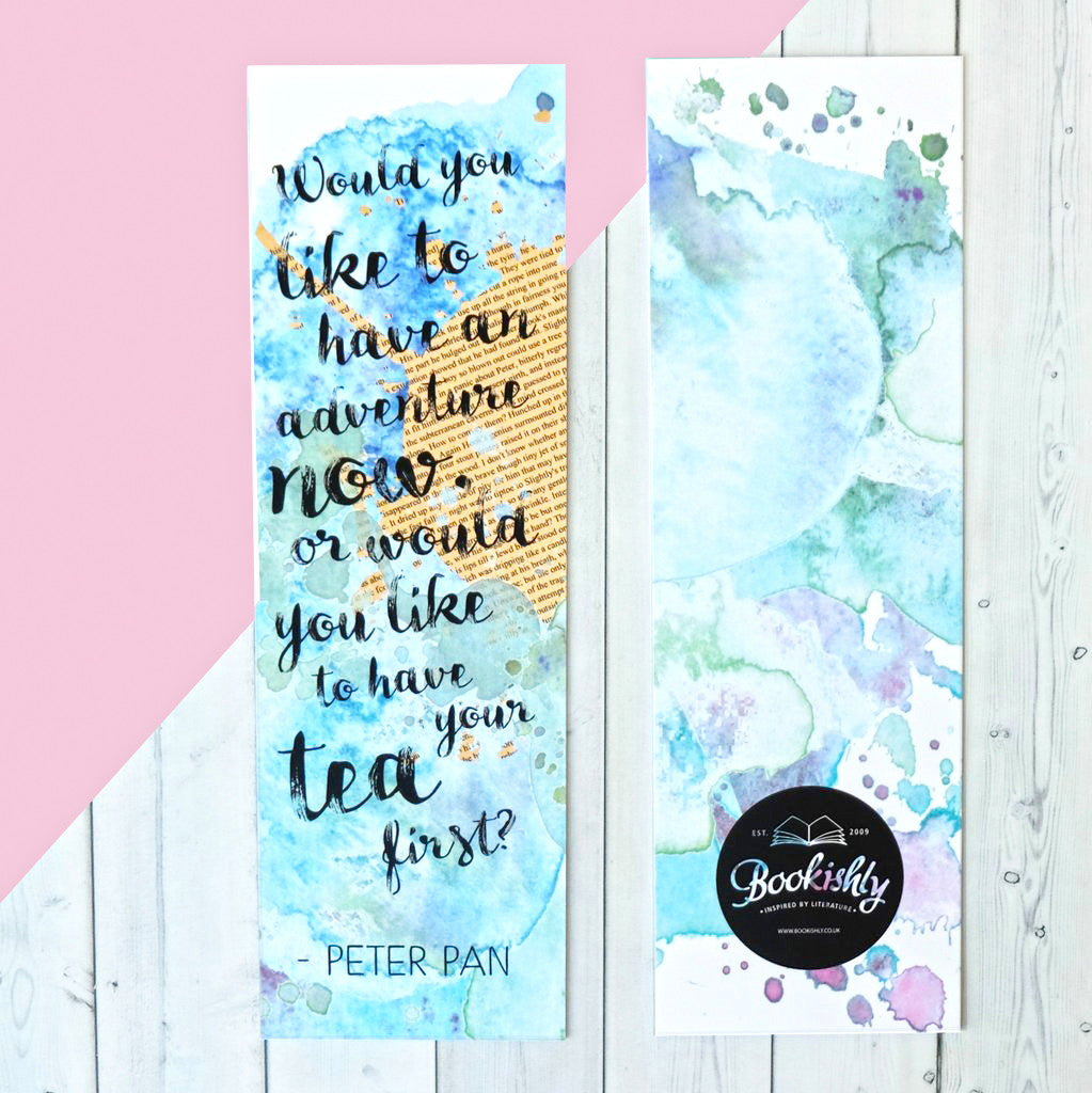 Peter Pan 'Adventure or Tea' Quote Bookmark