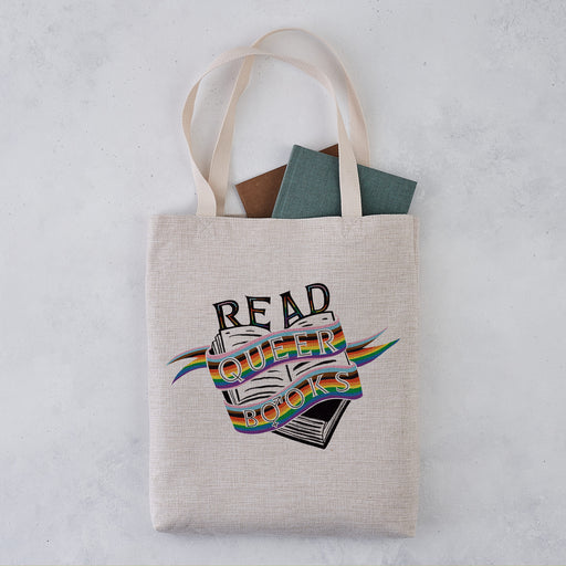 read queer books tote bag