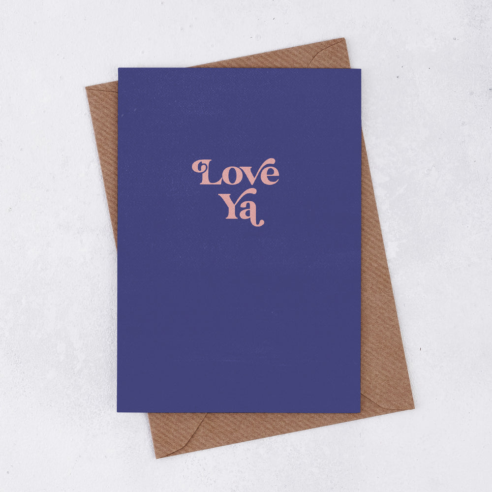 'Love Ya' Love You. Greetings Card. Positive greetings card. Motivational Greetings Card. Gift Shop Cards. Minimalist Card. Romantic Card. Abstract Gift Cards.