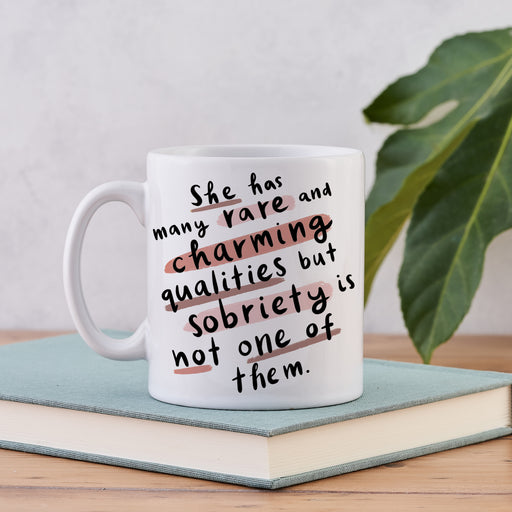 Mothers Day Gift. Happy Mothers Day. Funny mug for mums. Funny gift. 'She has many rare and charming qualities but sobriety is not one of them'. Jane Austen. Bookish Gift. Gifts for her.