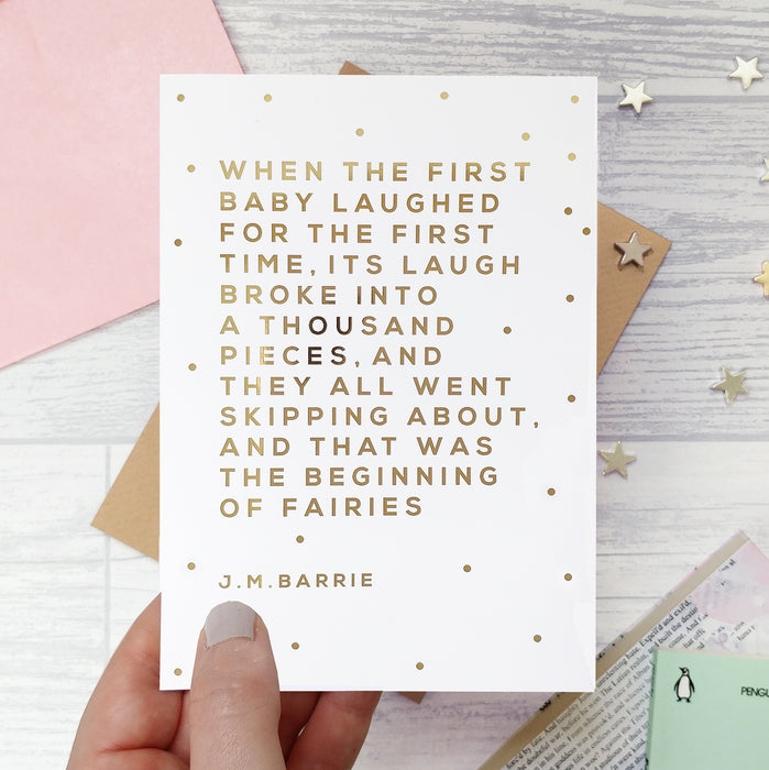 Gold Foil ‘First Baby Laughed’ New Baby Card