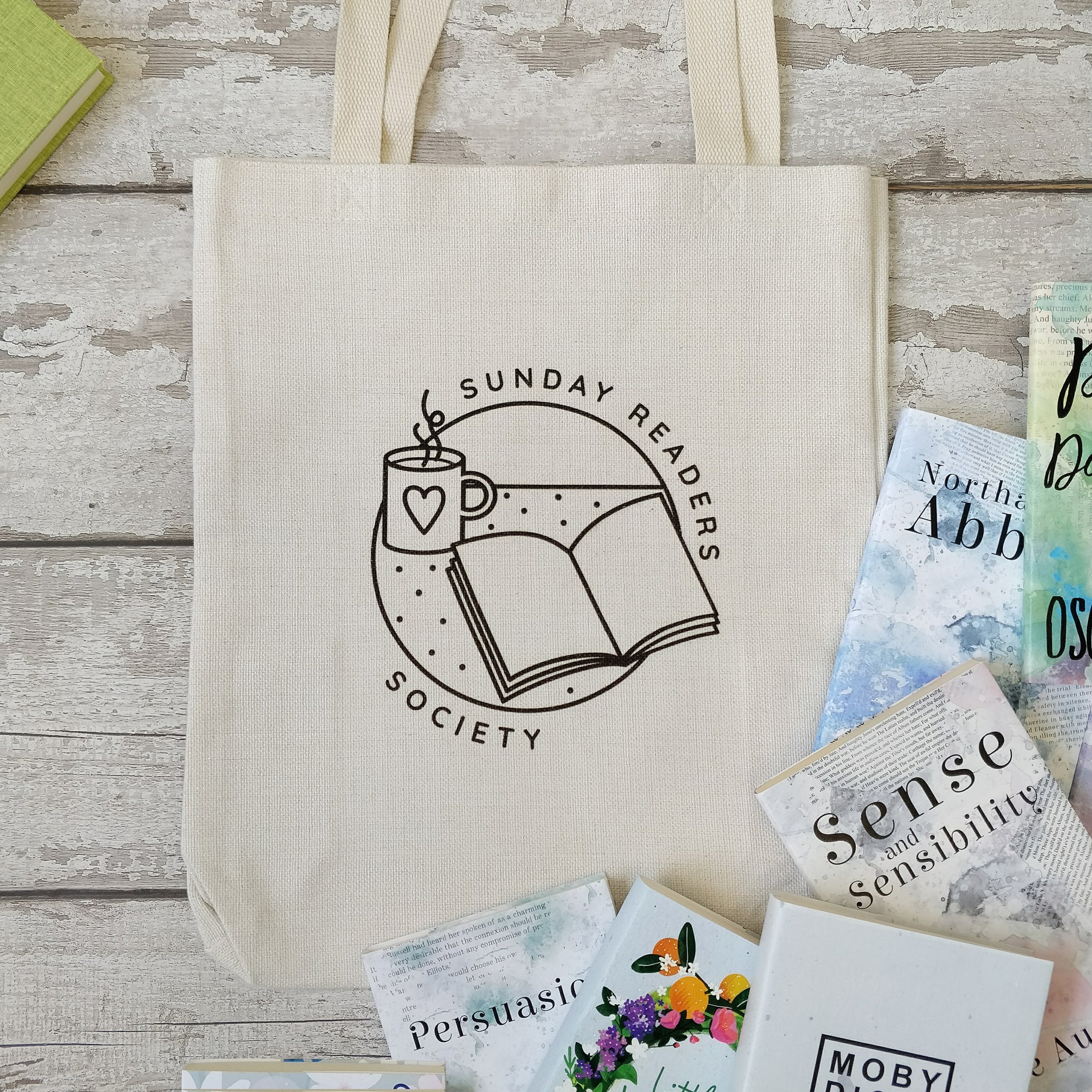 Literary 'Sunday Readers Society' Tote Bag